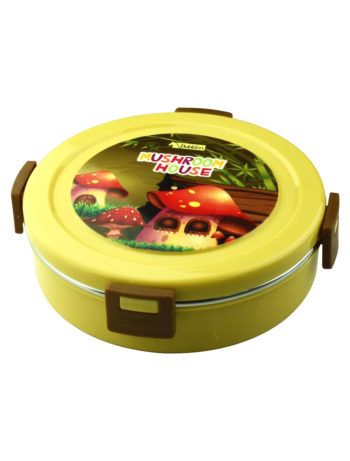 DUBBLIN Tweaty Stainless Steel Round Insulated Airtight Lunch Box Yellow