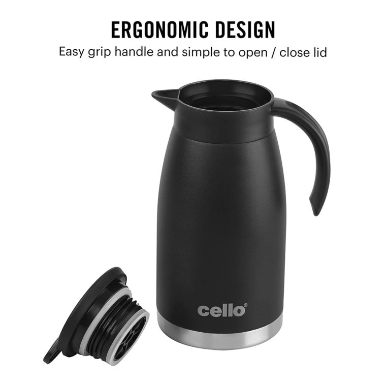 Cello Duro Pot Vacuum Insulated Teapot Flask 1100ML Black