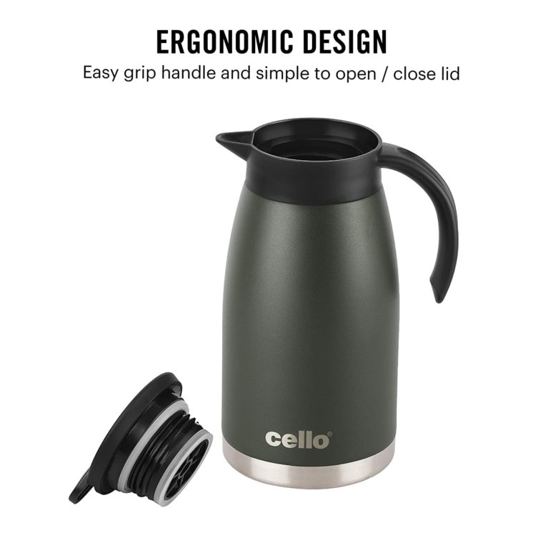 Cello Duro Pot Vacuum Insulated Teapot Flask 1100ML Green