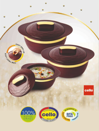 Cello Gold Crust Hot Pot Gift Set of 3