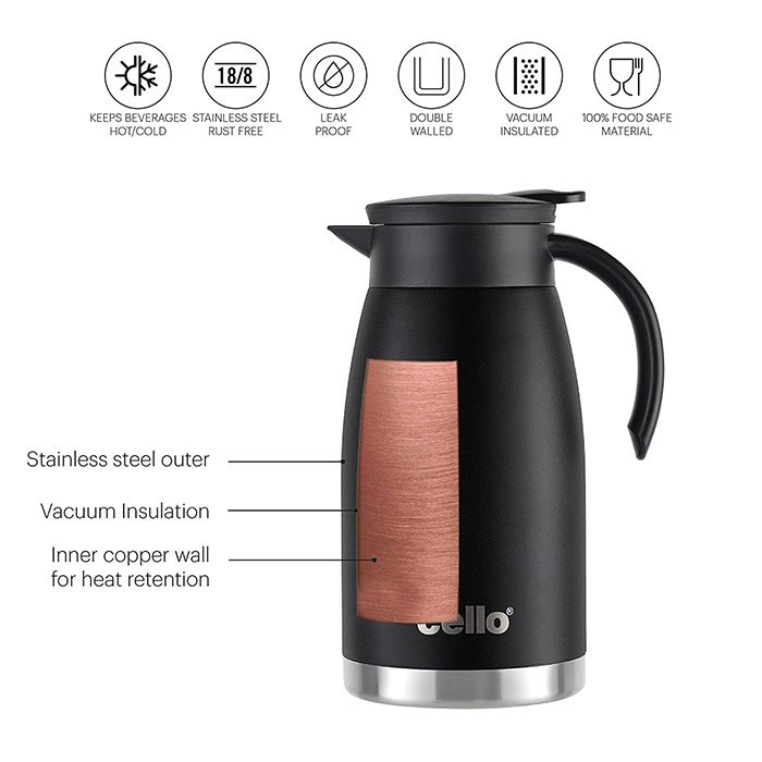 Cello Duro Pot Vacuum Insulated Teapot Flask 1100ML