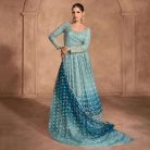 Real Georgette Embroidered Gown Dress Horizon