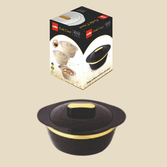 Cello Gold Crust Insulated Hot Pot black