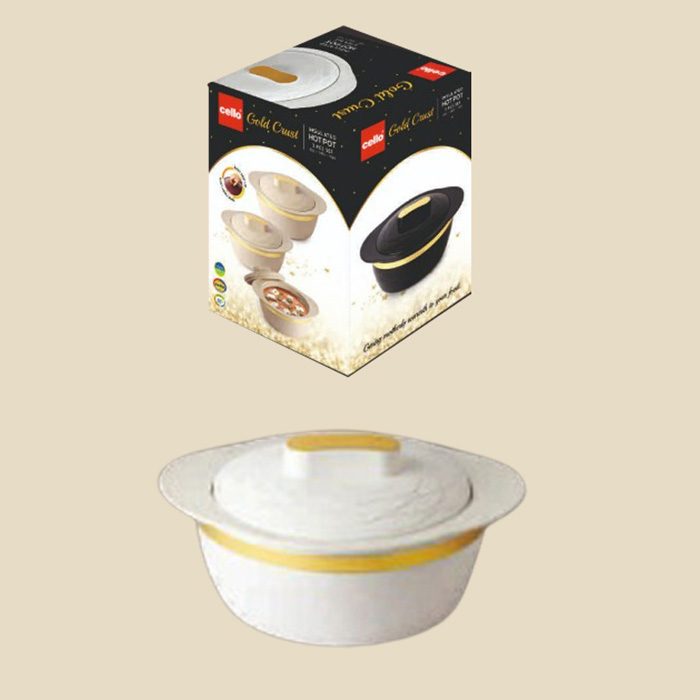 Cello Gold Crust Insulated Hot Pot white